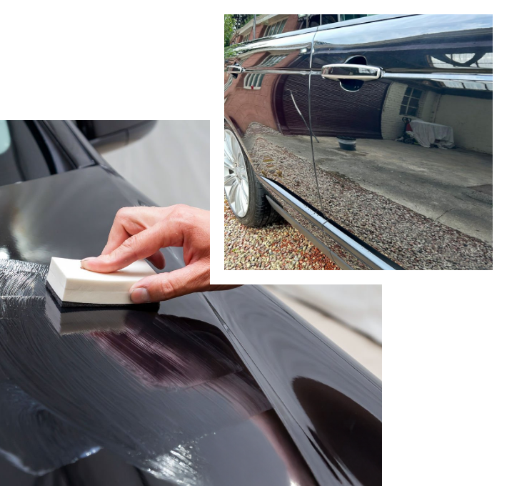 Mobile car valeting with ceramic wax finish